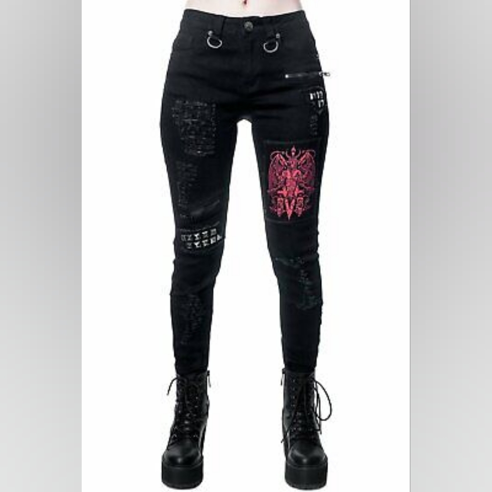 Forsaken Baphomet Ripped Jeans